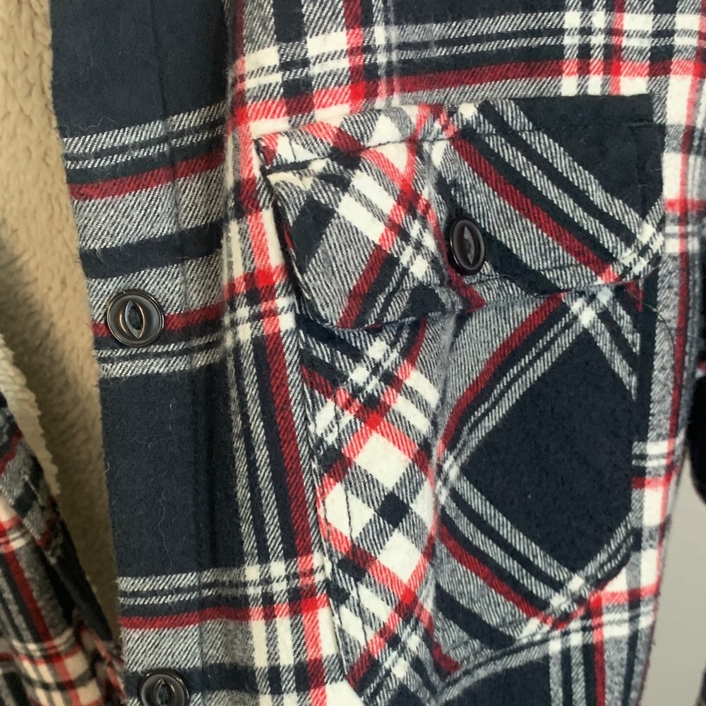 Boston Traders Plaid Hooded Sweatshirt - Black and Red - Picture 5 of 7